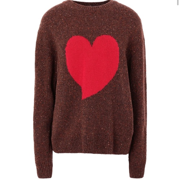 ALEXACHUNG Sweaters - ALEXACHUNG Intarsia Wool-blend Heart Sweater - Med